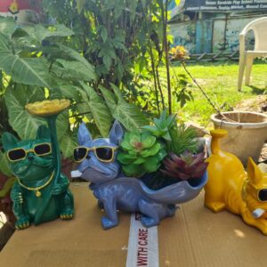 French Bulldog Statue Vase For Flower Cool Dog Vase Decoration Home, Room Decor